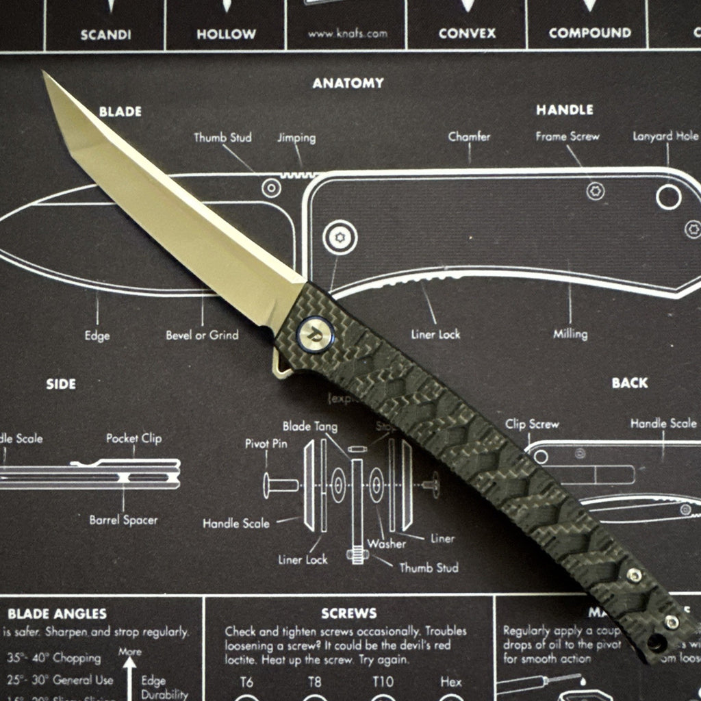 Dreamtech Carbon Fiber Handle, D2 Steel, Model: D3406