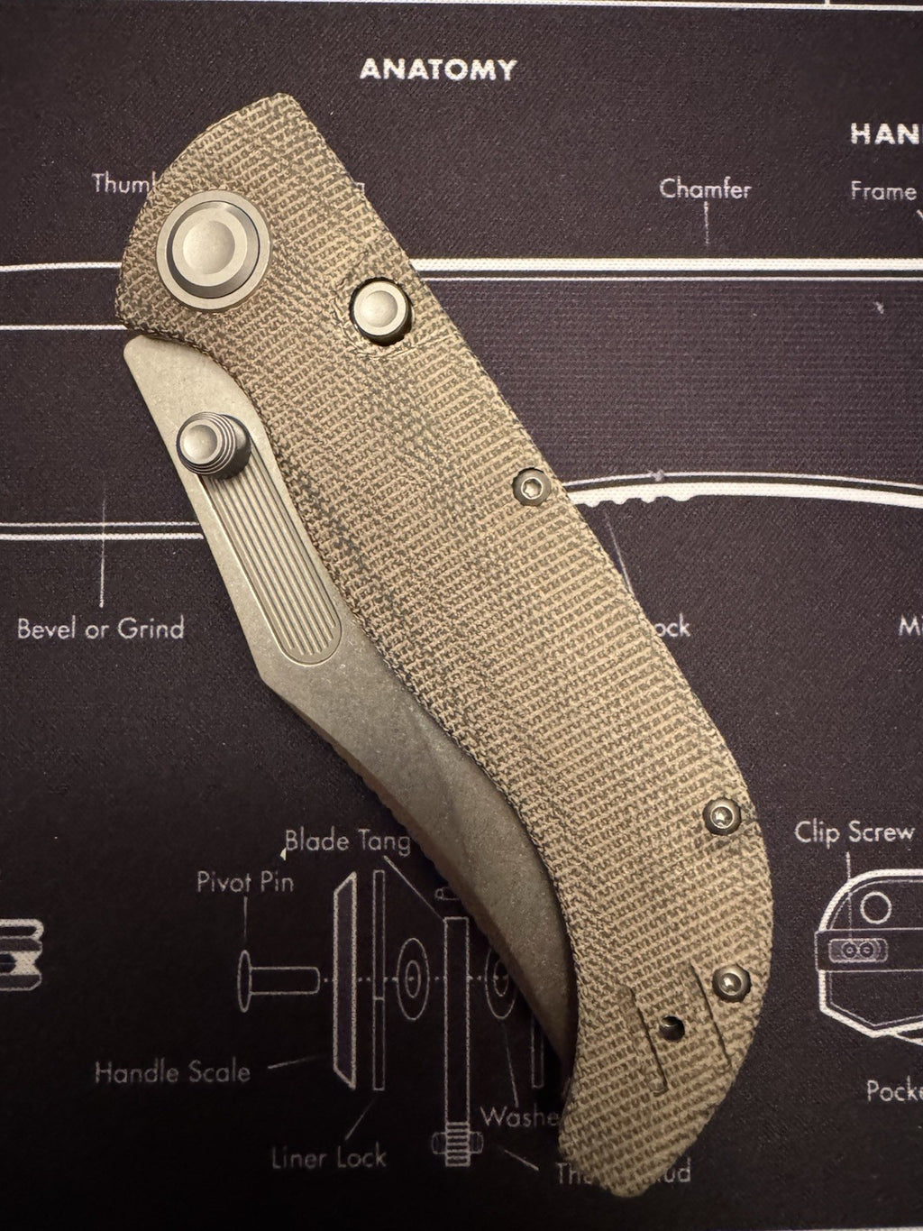 Vosteed Naga Top Liner Lock Knife Green Norplex UltreX Micarta (3.5" Satin)