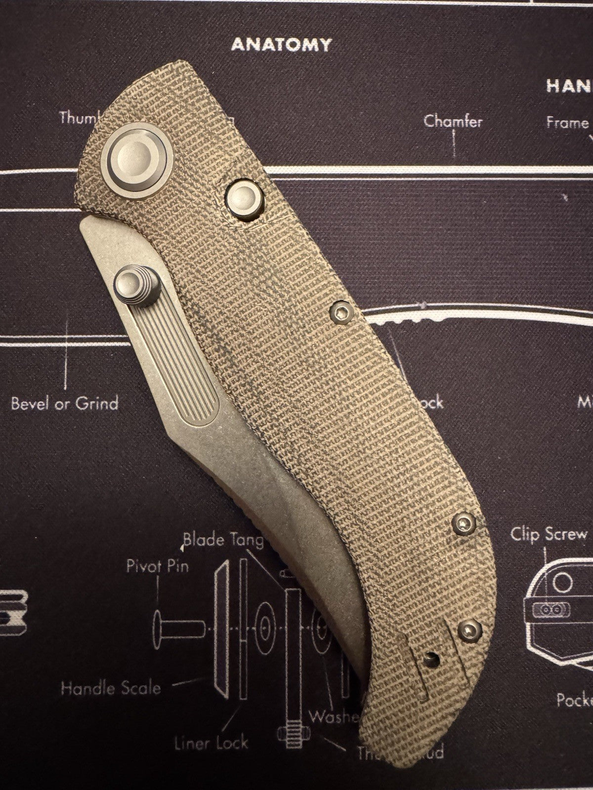 Vosteed Naga Top Liner Lock Knife Green Norplex UltreX Micarta (3.5" Satin)