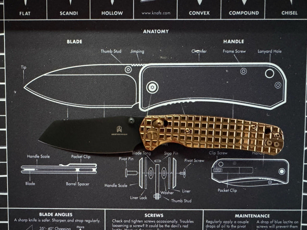 Cicada's Wing Bar Lock Knife Frag Pattern Bronze Stainless - 10CR15MOV