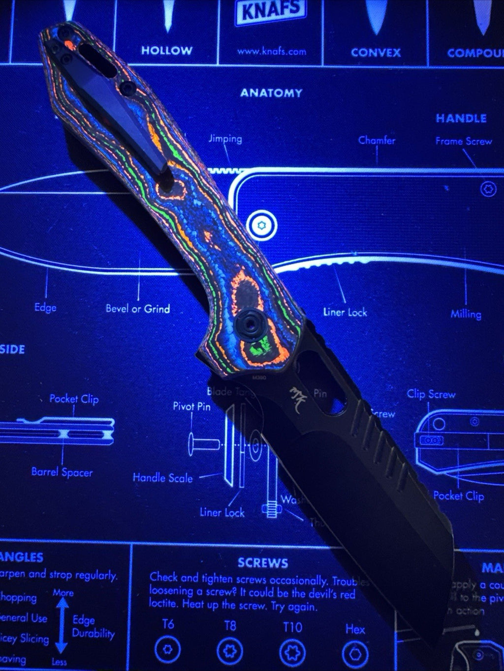 Vosteed RSKAOS EDC Blade BR OP Exclusive- 80s Camo Carbon Handle M390 Blade  NIB