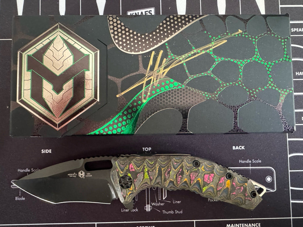 #43 Heretic Medusa Manual - 80s Camo Carbon Milled, Titanium - DLC Magnacut