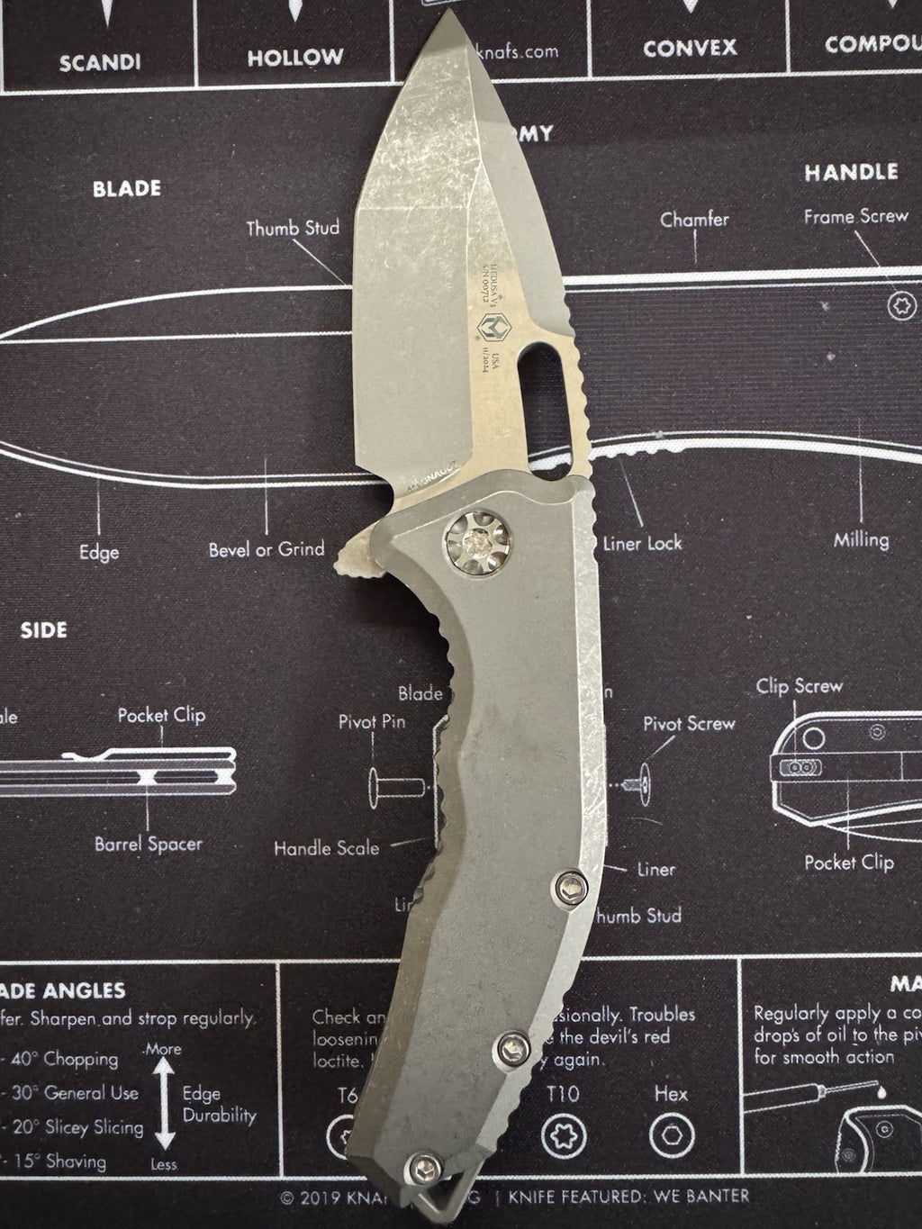 RARE! SOLD OUT  #712 - Heretic Medusa Manual Tanto Battleworn Titanium