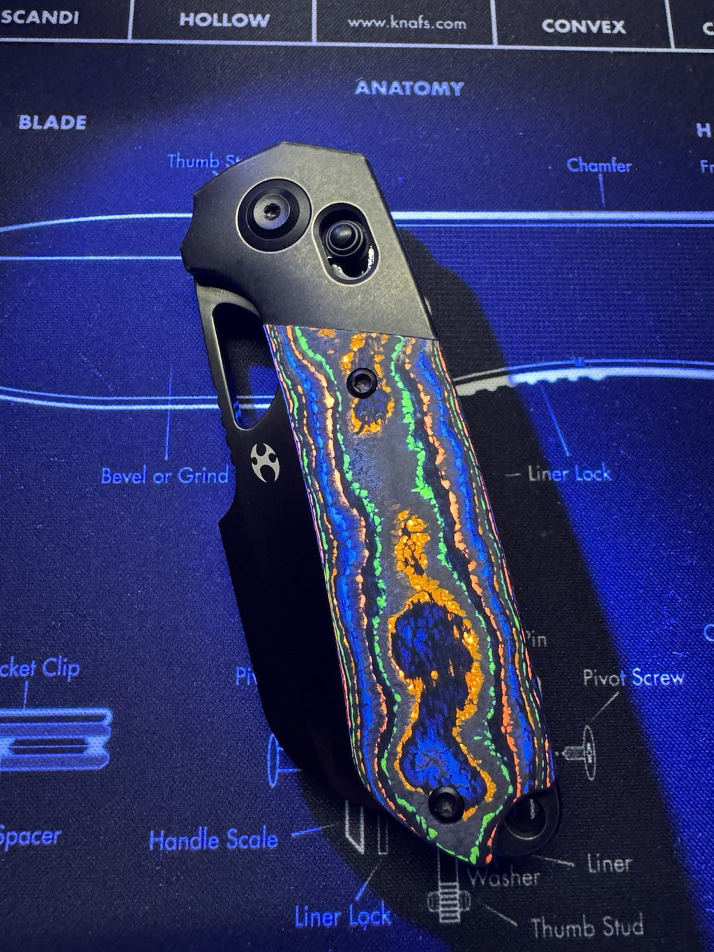 Kansept Nahual K2125V1 – MagnaCut Blade - 80s Camo Carbon Handle, Crossbar Lock