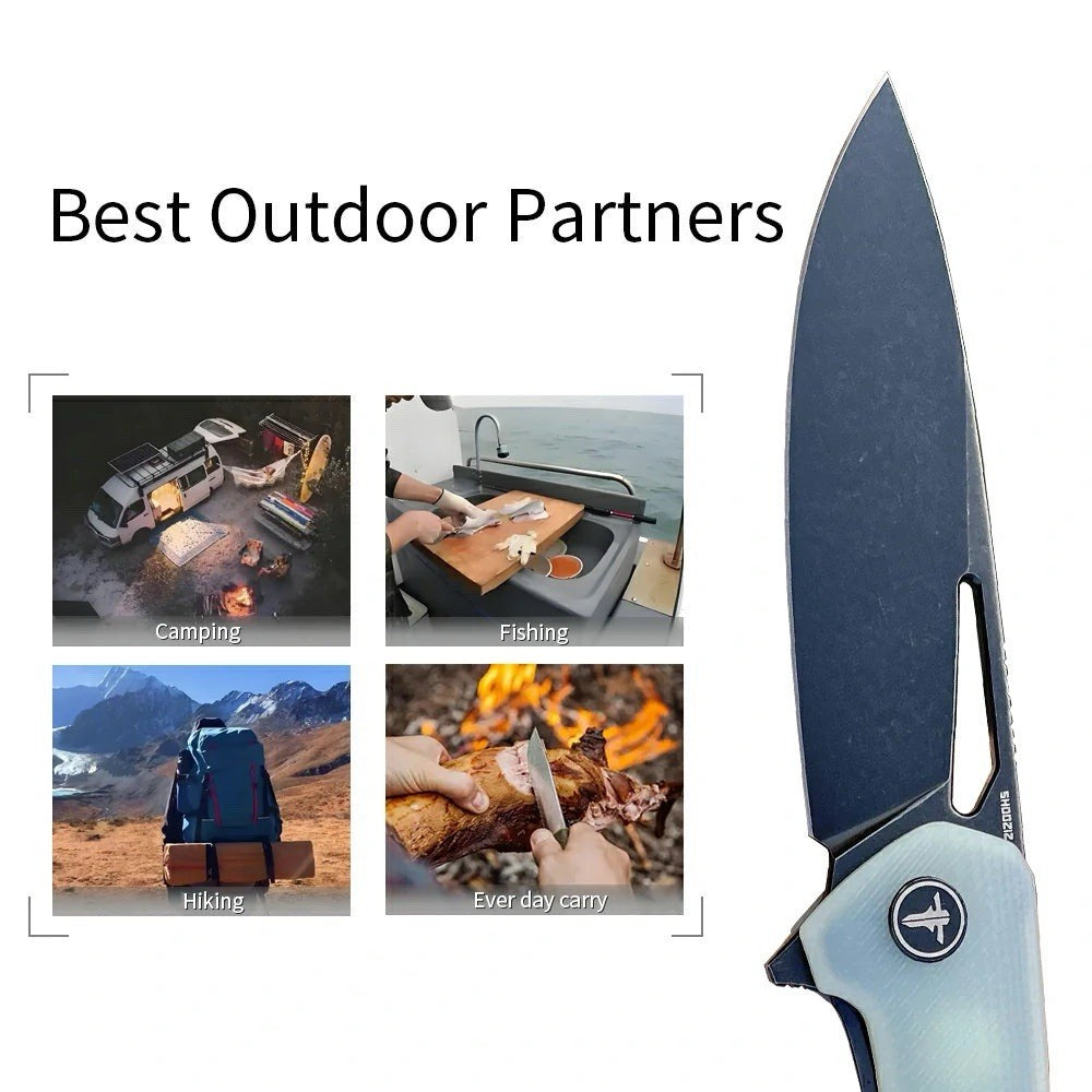 Shooziz D2 Folding Knife Well-Made Blade Jade G10