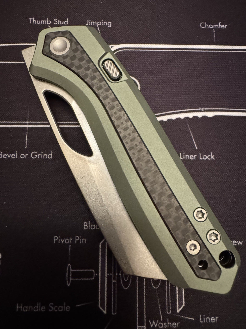 Vosteed Kroc EDC S35VN Blade & Aluminum & Carbon Fiber Handle A1804 - NIB NEW