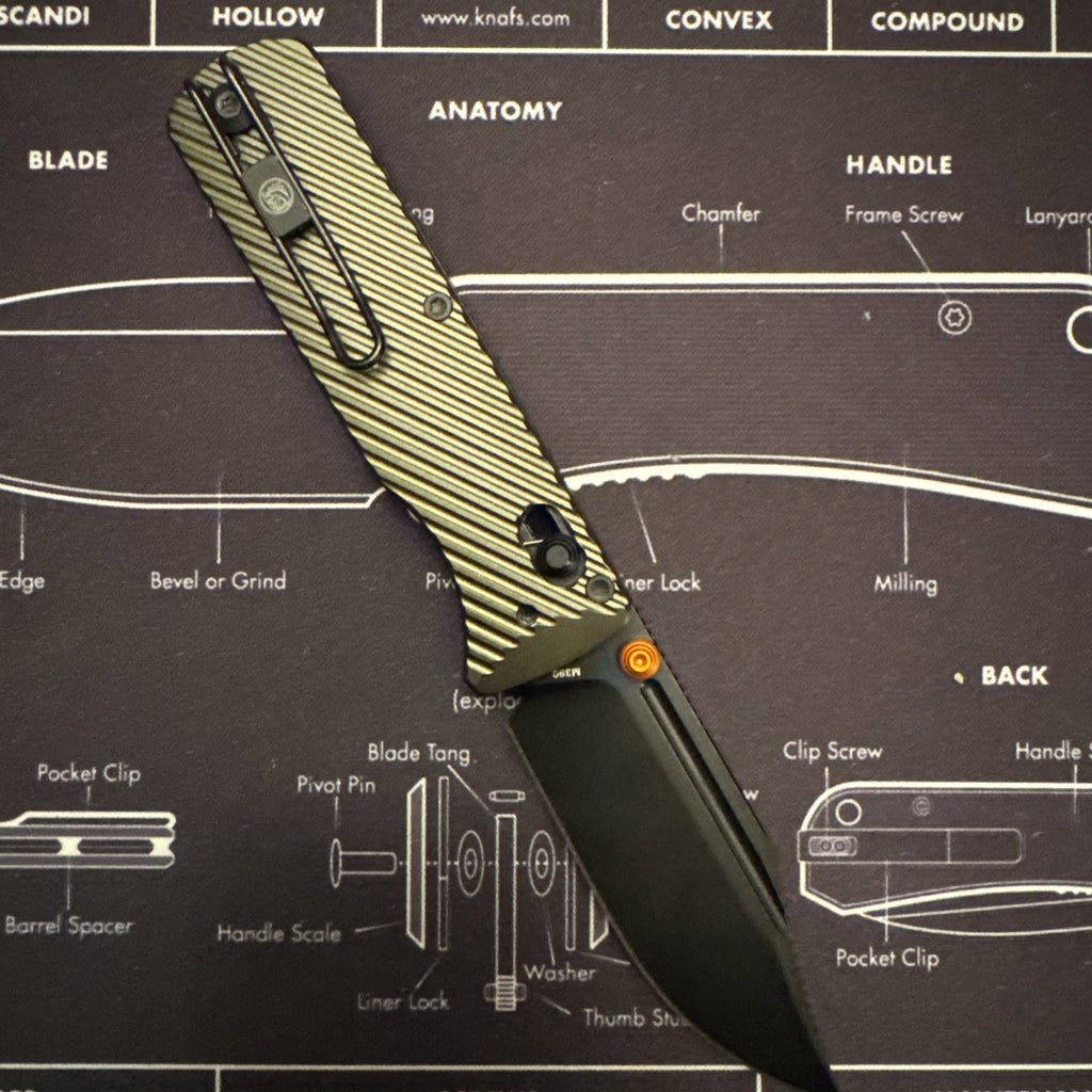 Vosteed Vombat Crossbar Lock Clip Point Folding Knife Aluminum Handle M390 Blade