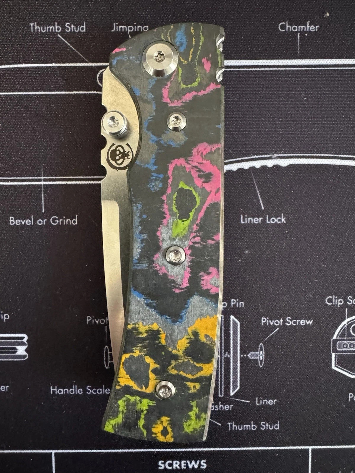 Chaves Knives Redencion 80s Carbon Fiber Scales, Folding Knife 3.5" Elmax