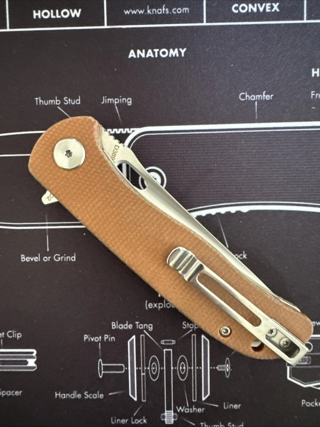 Dreamtech Linerlock Black Micarta Folding D2 Steel Pocket Knife K3898MB