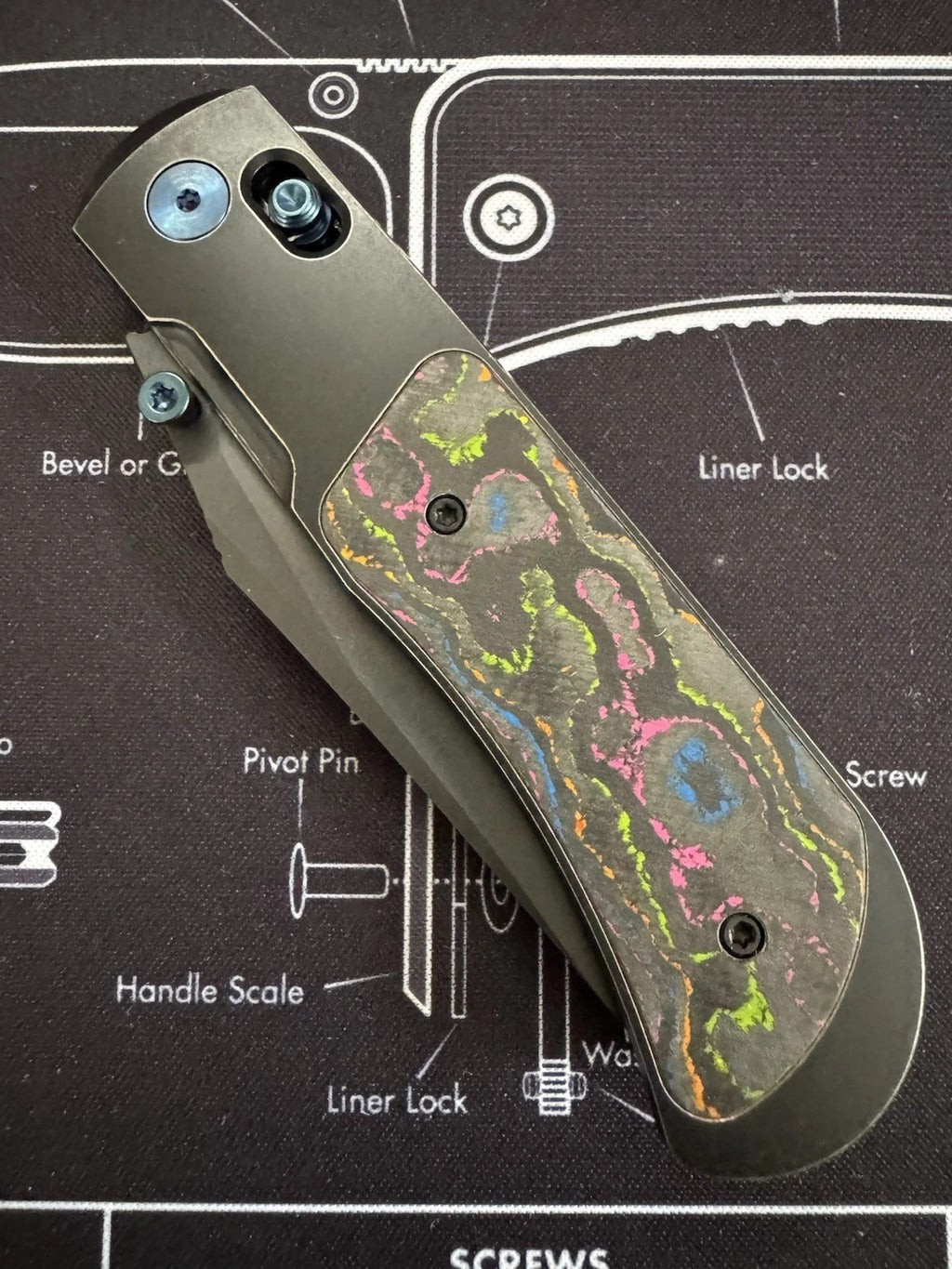 Kizer Tycho, BR-OP EXCLUSIVE, Titanium + 80s Camo Carbon Fiber, DLC S45, BNIB