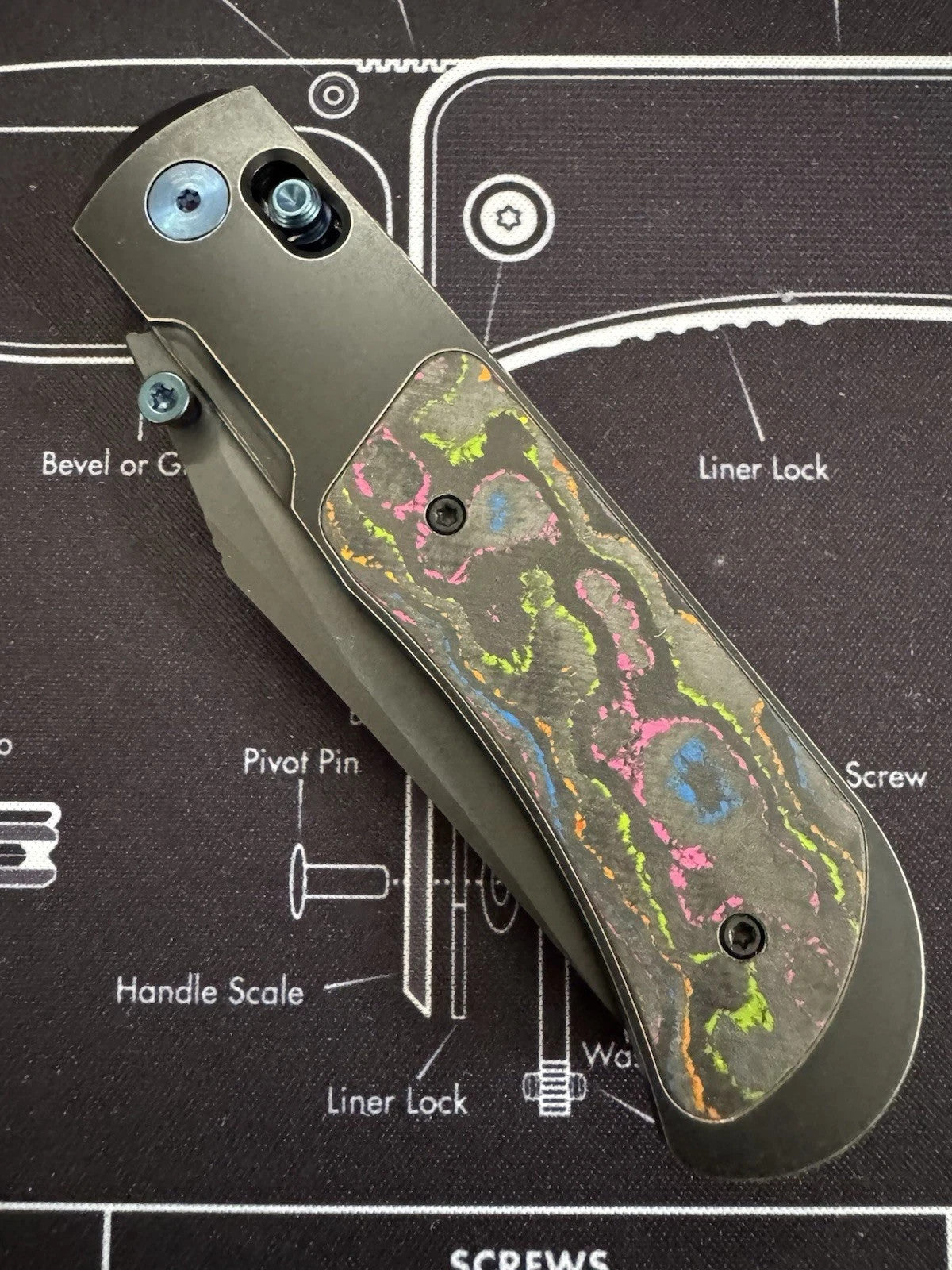 Kizer Tycho, BR-OP EXCLUSIVE, Titanium + 80s Camo Carbon Fiber, DLC S45, BNIB