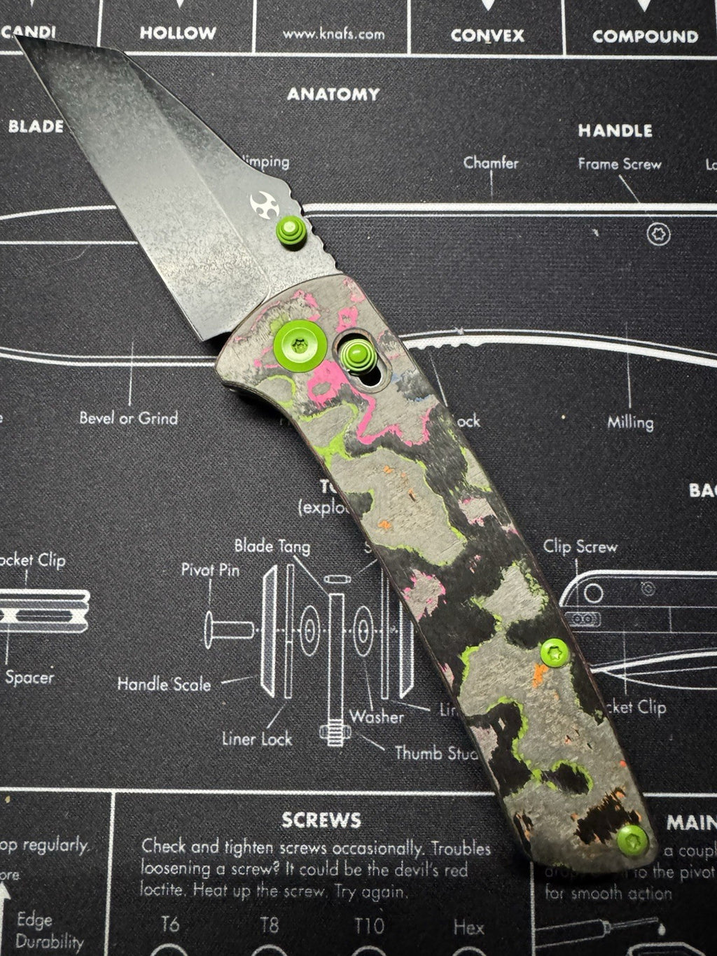 KANSEPT Main Street Crossbar Lock 80S Camo Carbon Handle S35VN Blade K1015M3