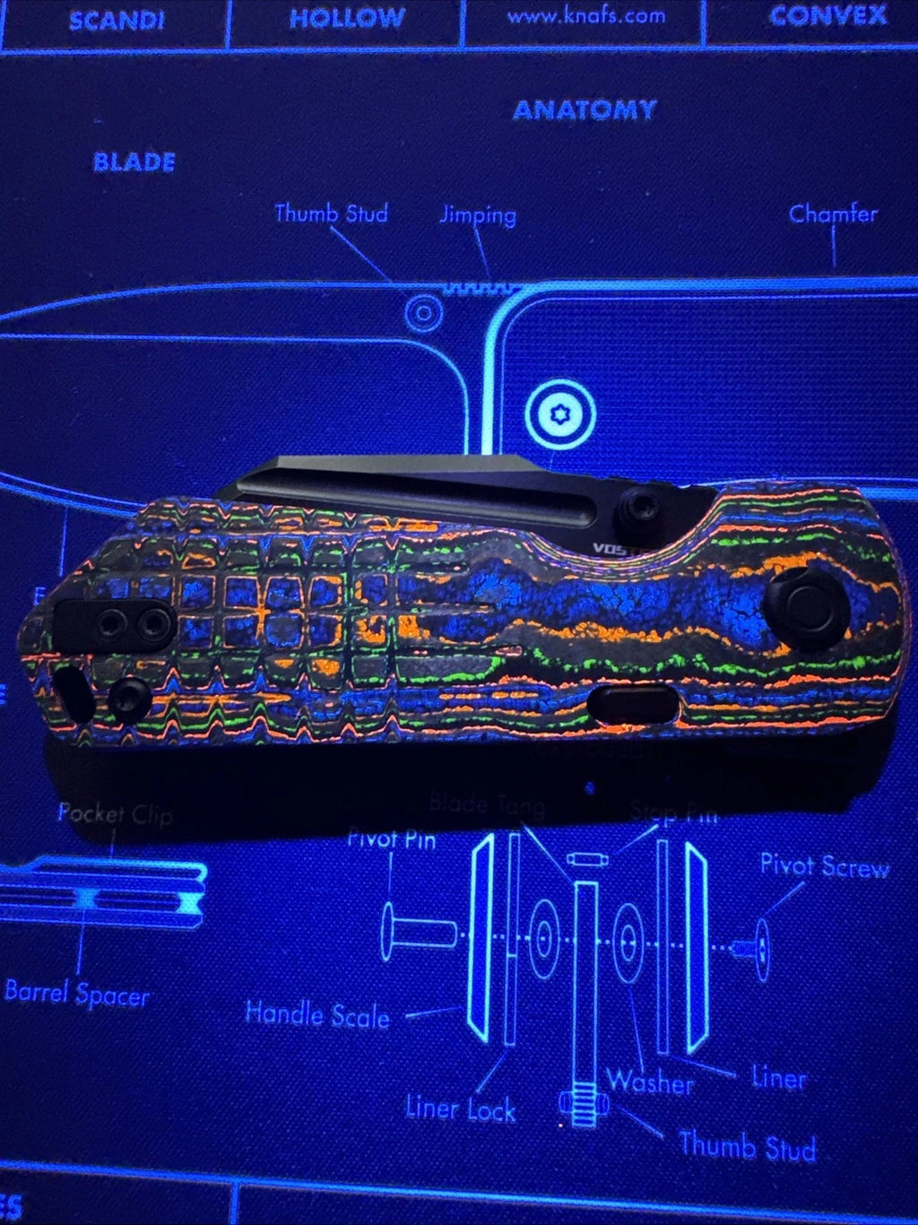 Vosteed Hedgehog - 80s Camo Carbon - Black Stonewash M390 - BR OP Exclusive