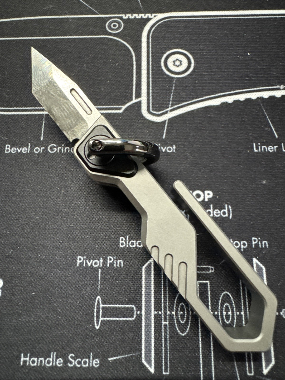 Ketuo Mini Keychain Folding Knife 1" M390 Steel Tanto Blade Titanium Handle