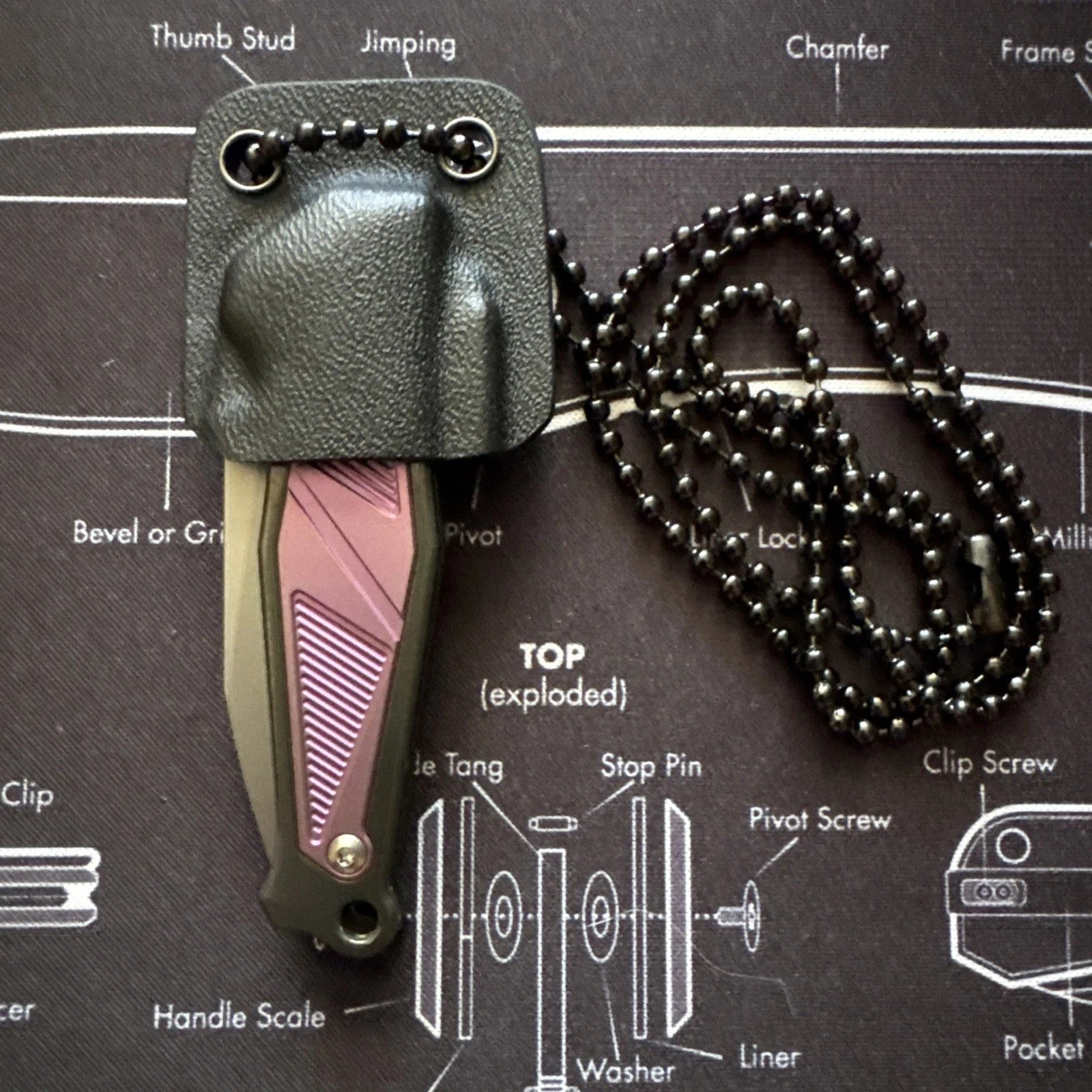 DREAMTECH Mini Folding Pocket Knife Titanium & Zirconium Handle M390 Blade Knife