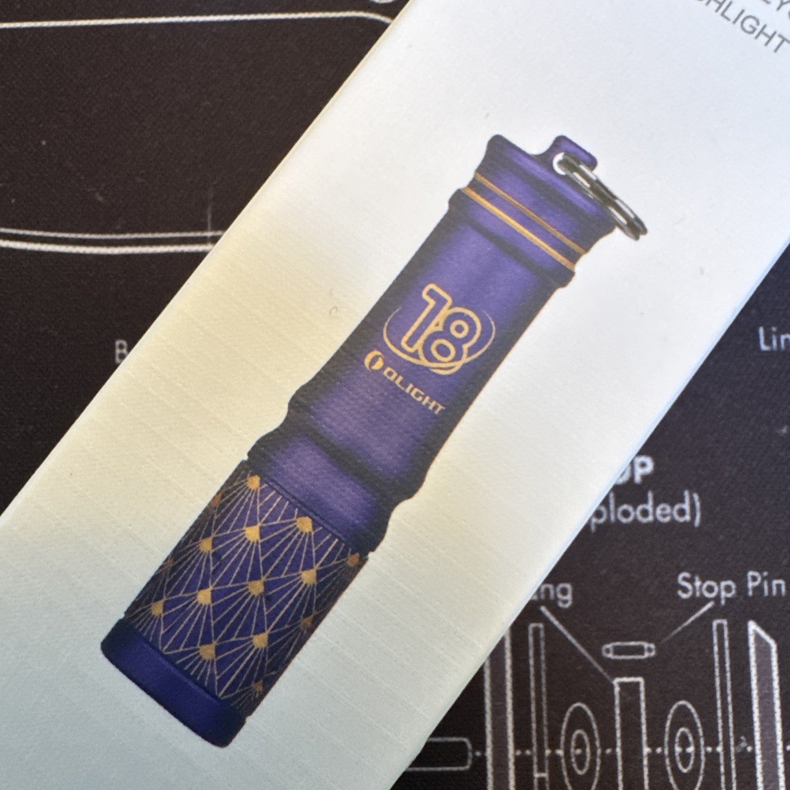 Olight I3E EOS 18th Anniversary Edition Purple Keychain Flashlight - New!