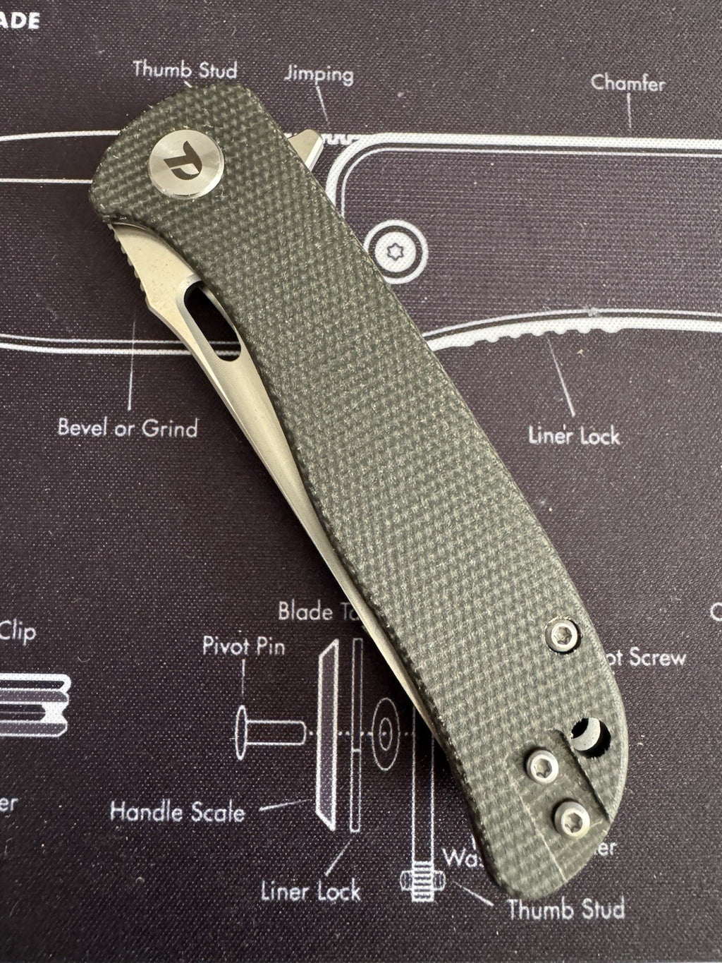 Dreamtech D3898MB Liner Lock Black G10 Destin D2 Folding Knife New In Box