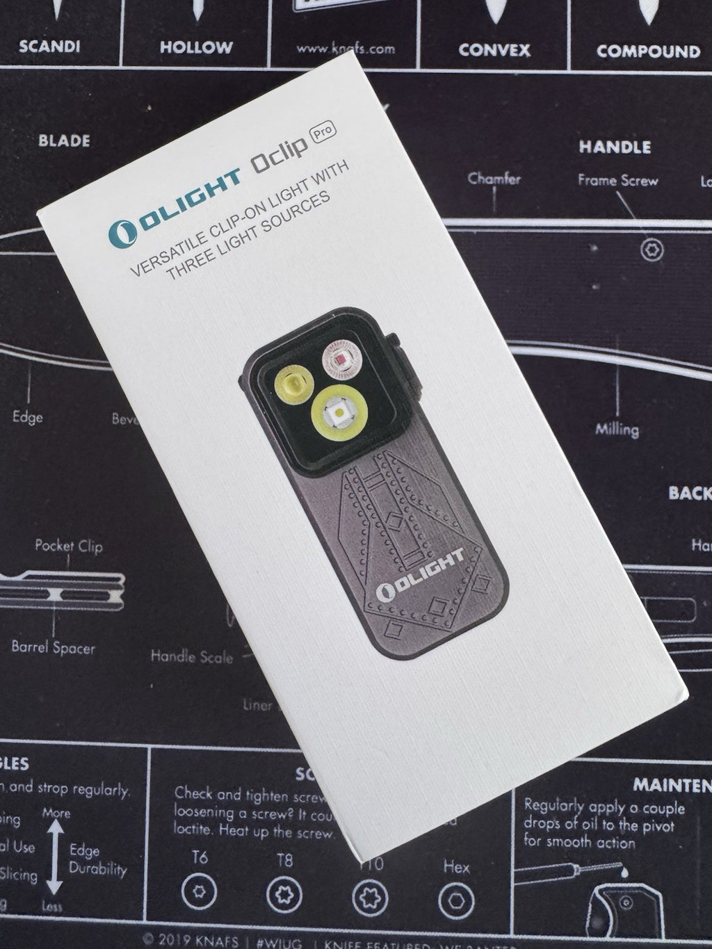 Olight Oclip Pro with Floodlight Spotlight and Red Light Grey Edition