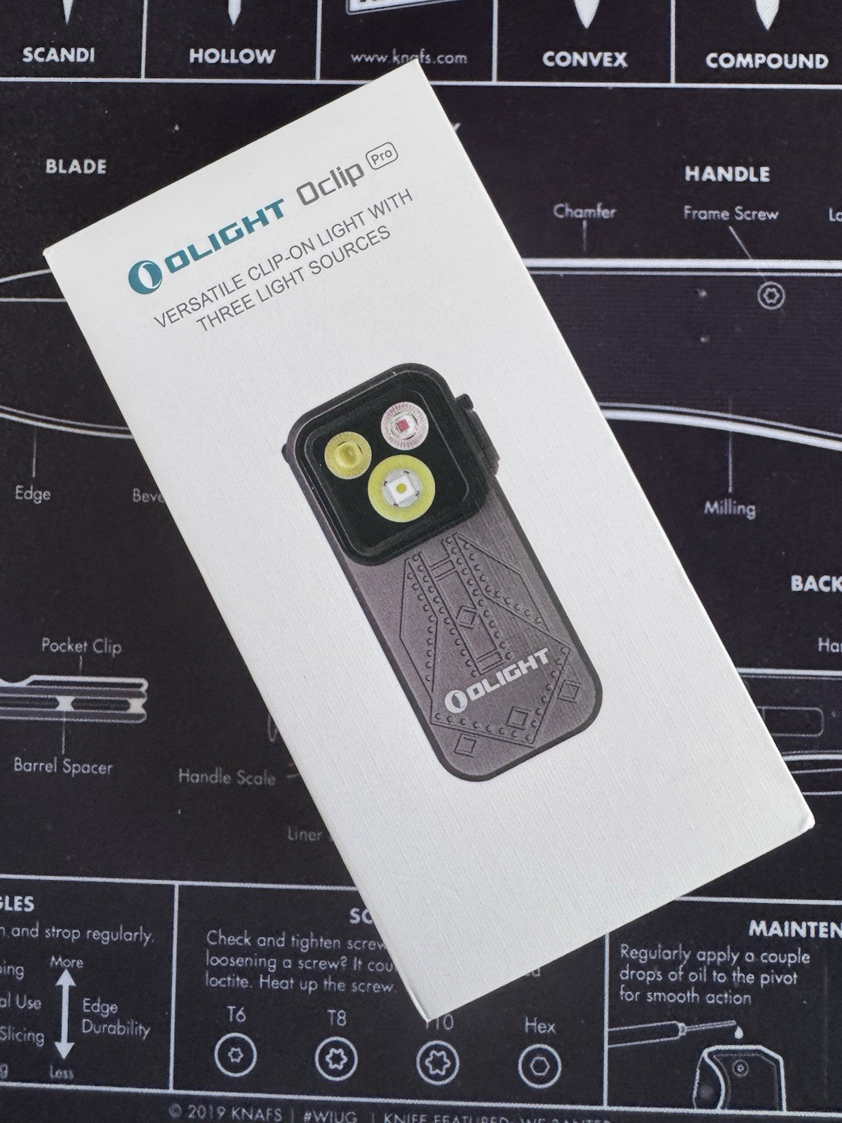 Olight Oclip Pro with Floodlight Spotlight and Red Light Grey Edition