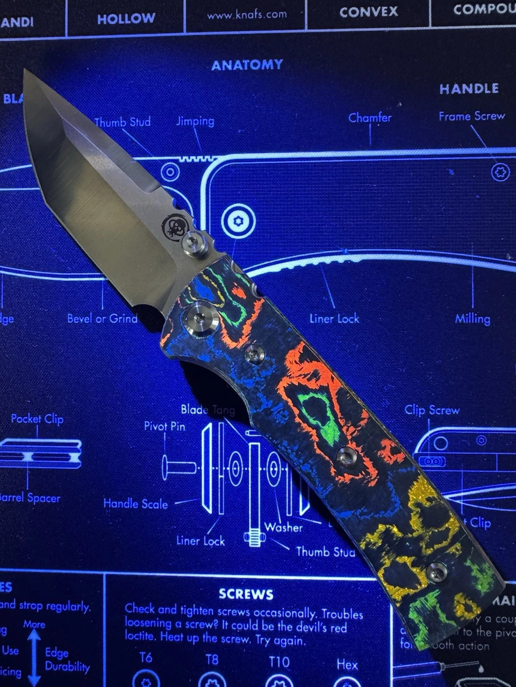 Chaves Knives Redencion 80s Carbon Fiber Scales, Folding Knife 3.5" Elmax