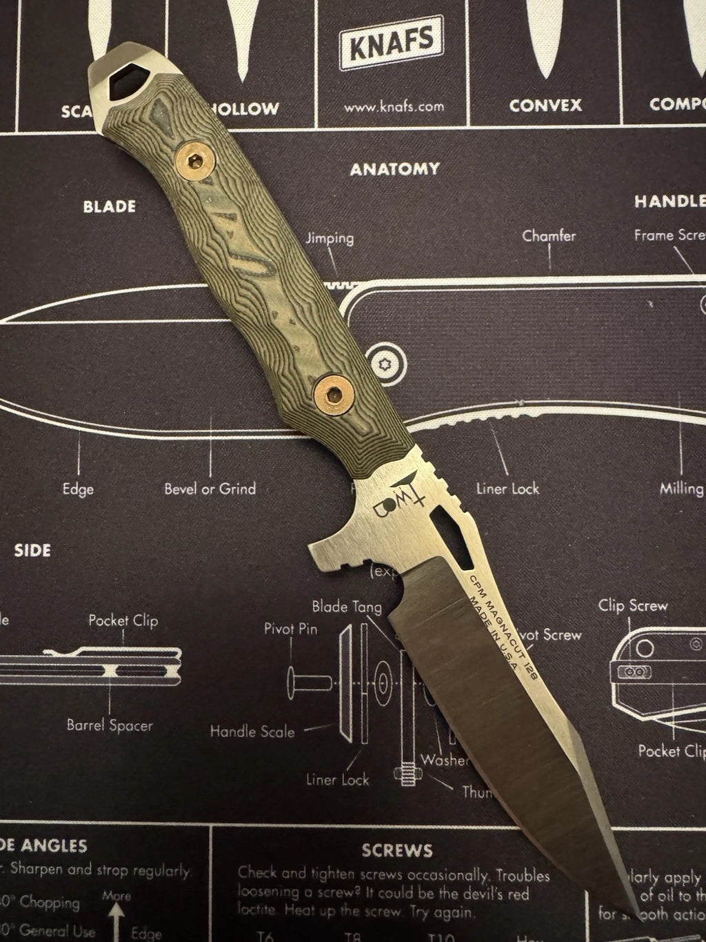 Dawson Knives Smuggler Fixed Knife 3.38" CPM MagnaCut Steel Blade G10 Handle