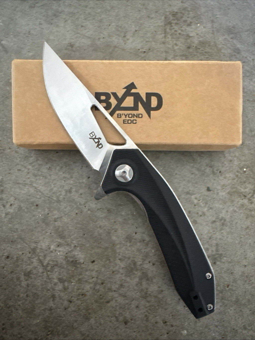 Beyond EDC Sirocco Folding Knife 3.25" D2 Tool Steel Blade Black G10 Handle