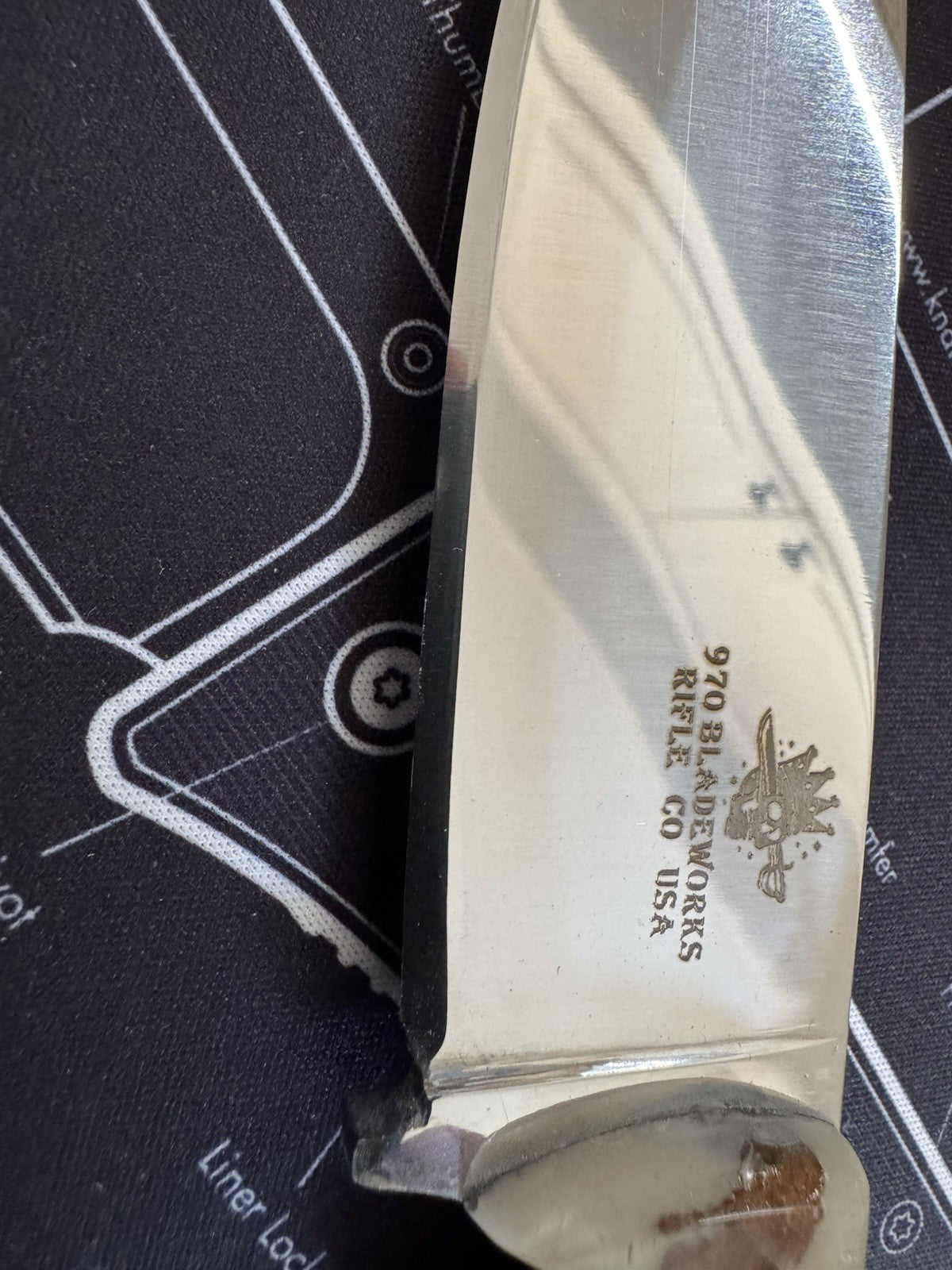 USA MADE Fixed blade - Stainless Polished Blade - Pinecone Handle 970 Bladeworks