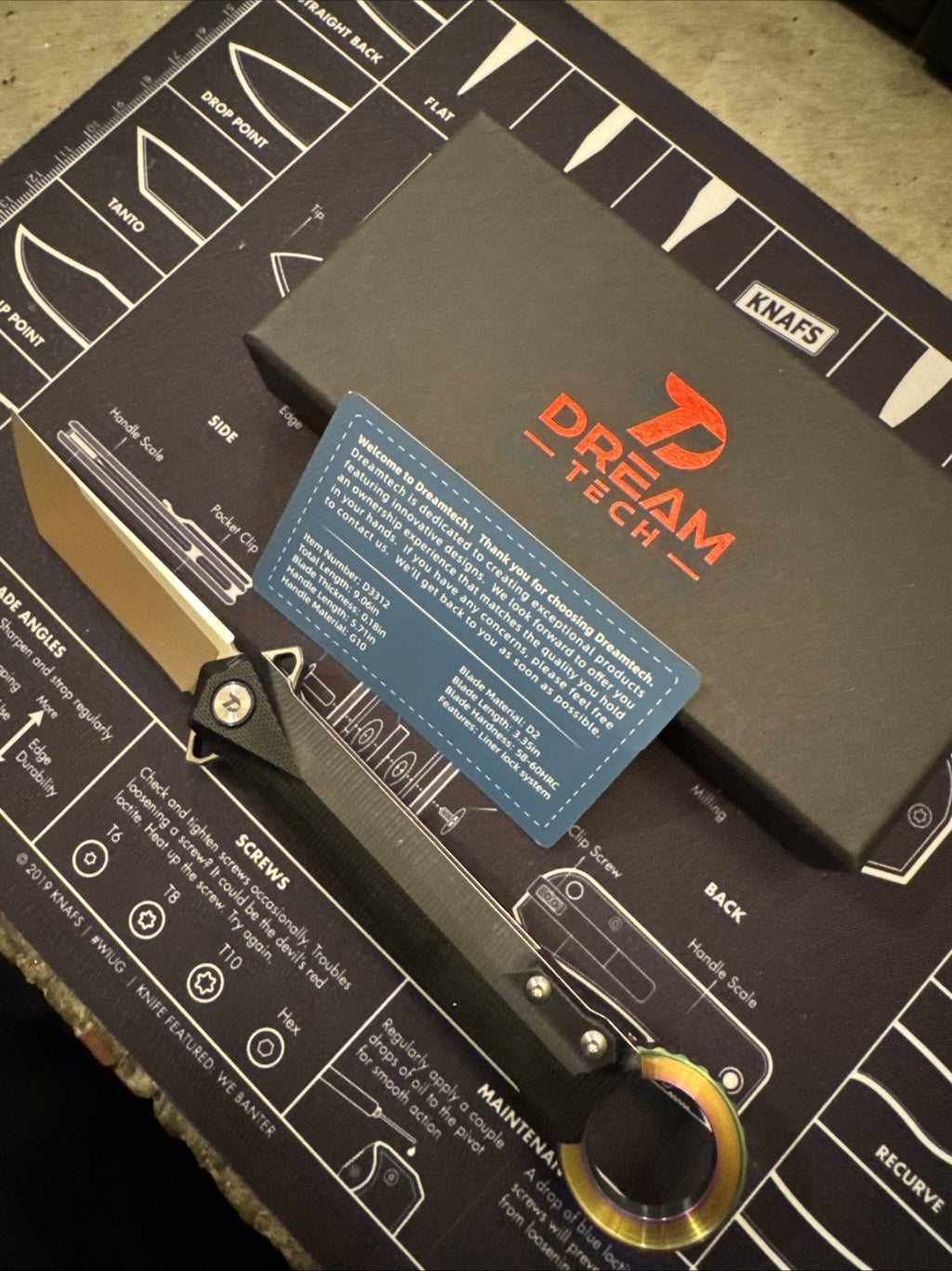 Dreamtech Dagger G10 Handle, D2 Blade, Model: D3312GB 