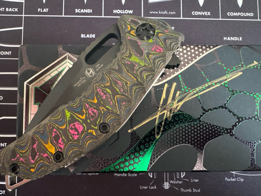 #43 Heretic Medusa Manual - 80s Camo Carbon Milled, Titanium - DLC Magnacut