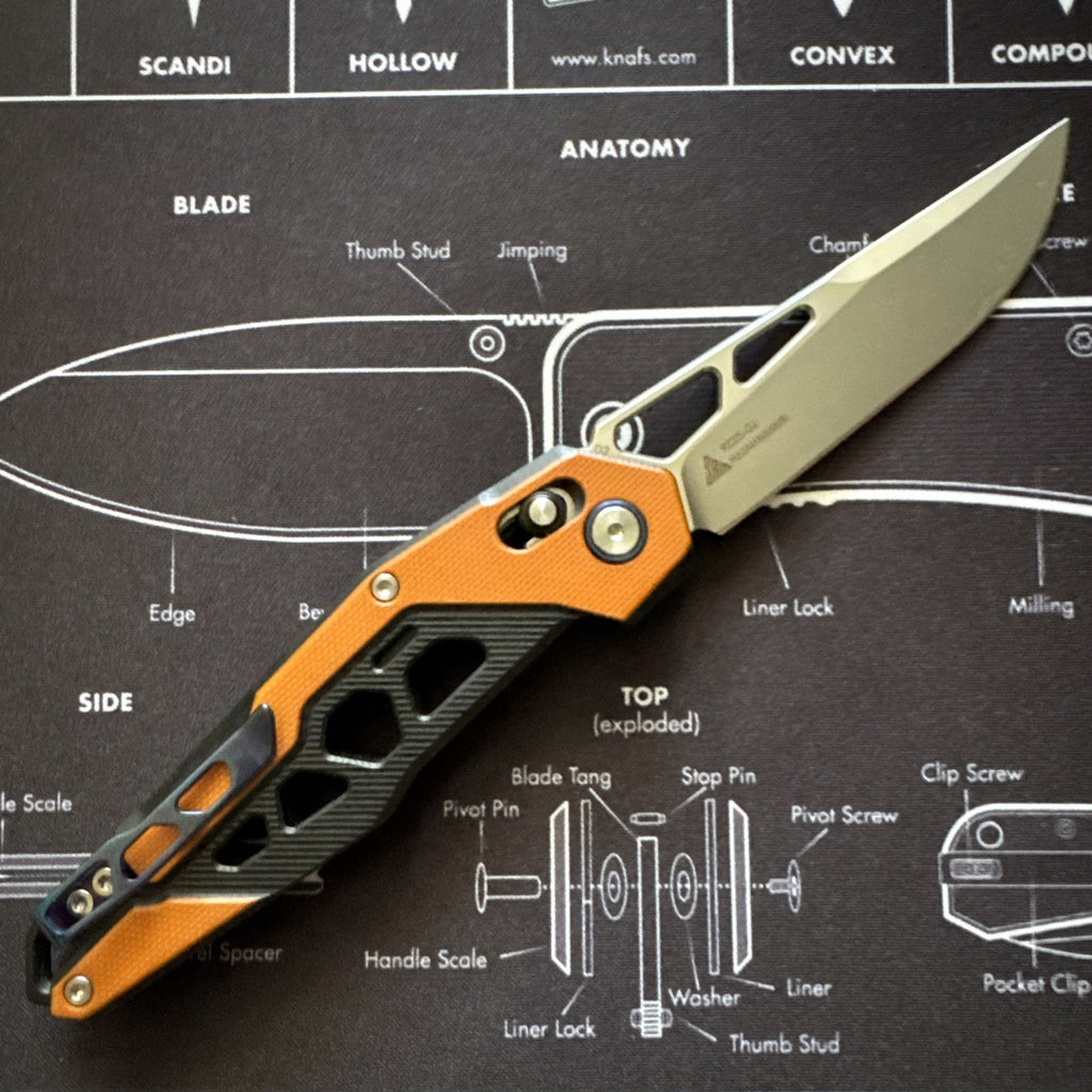 SRM Ambi Lock Folding Knife Mecha 9225-GJ (D2 Blade, G10 Handle)