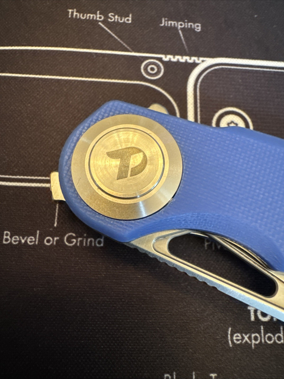 Dreamtech Button Lock, BLUE G10, D2 Steel, Model D4130BL
