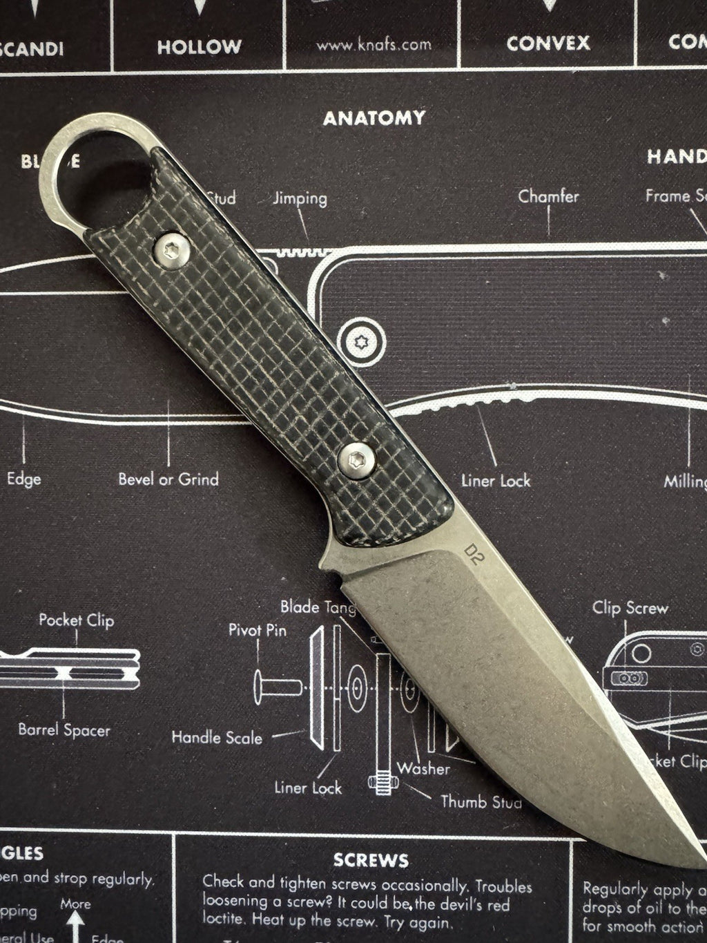 BOP Noble – D2 Fixed Blade Knife with Micarta Handle & Kydex Sheath