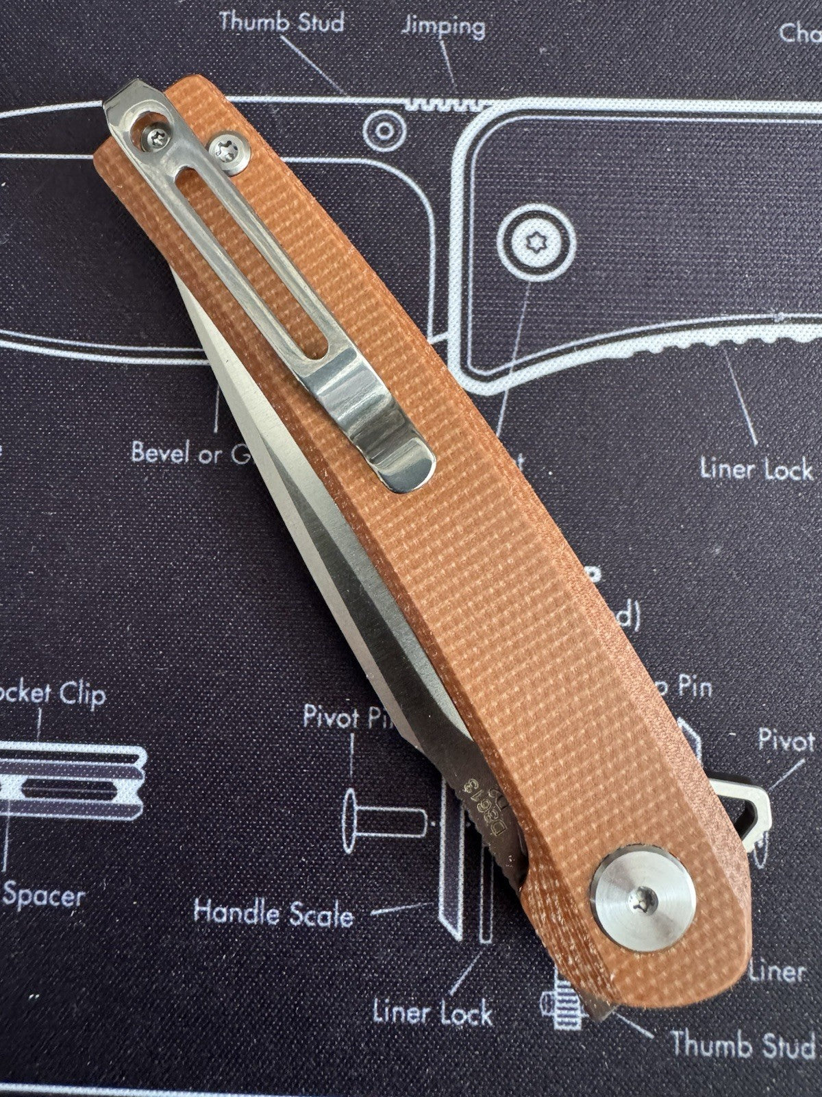 Dreamtech Linerlock Natural Micarta Folding D2 Steel Pocket Knife K3613MO