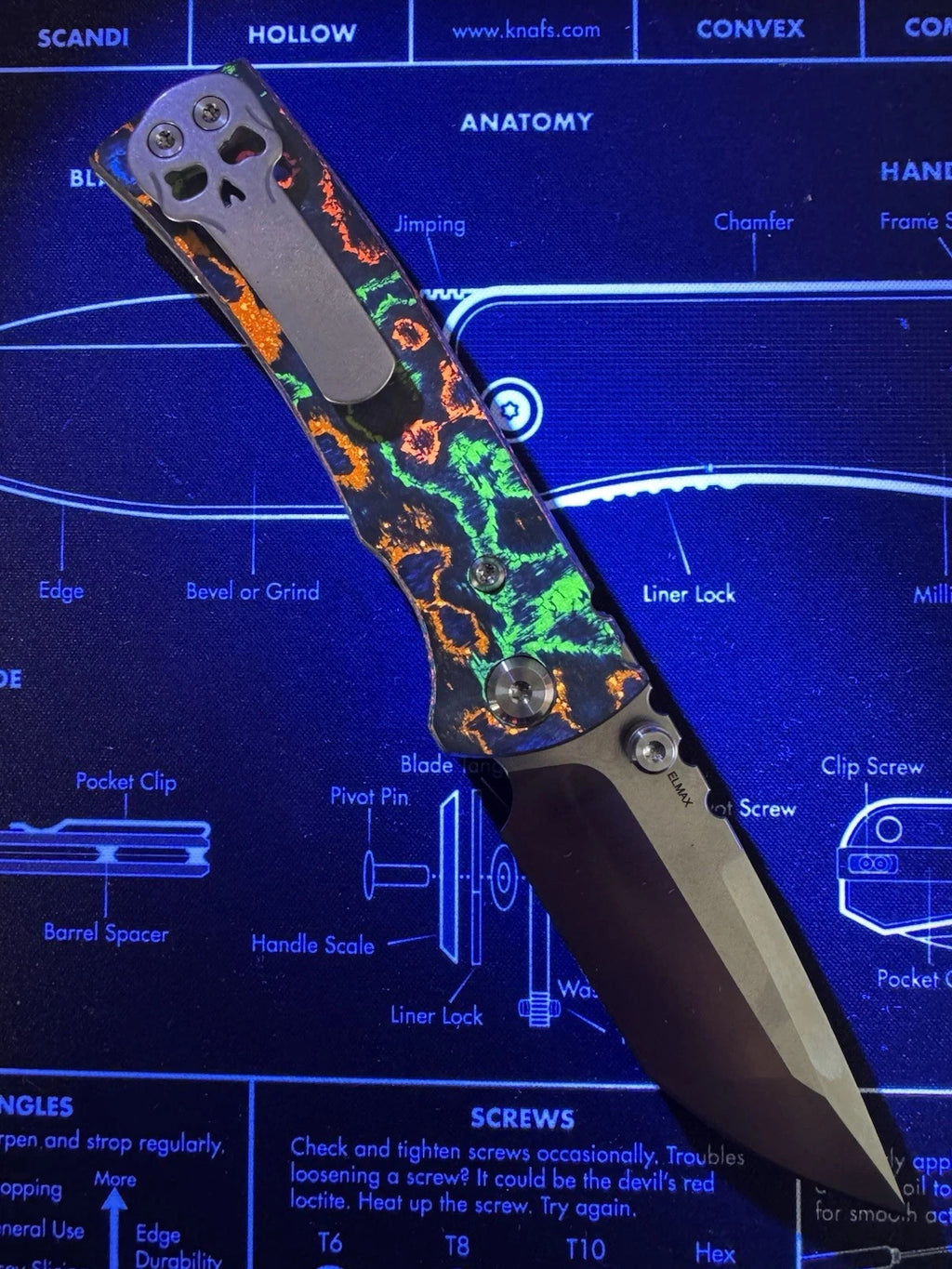 Chaves Knives Redencion 80s Carbon Fiber Scales, Folding Knife 3.5" Elmax