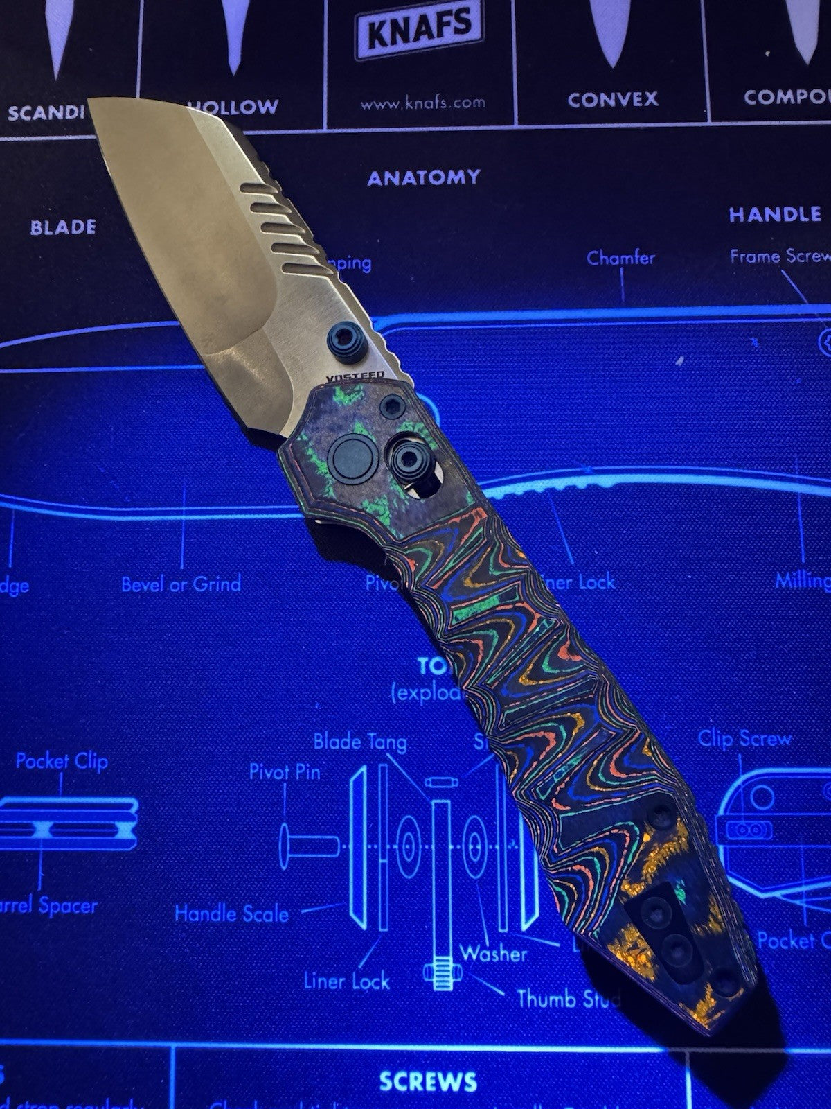 Vosteed Mini RSKAOS 80s Camo Carbon M390 BROP Br-op Exclusive Sculpted By lishen