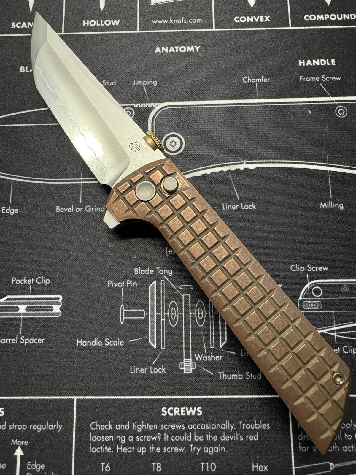 North Mountain Blade Chop Folding Knife 3½″ SLD-Magic Steel Blade Copper Handle