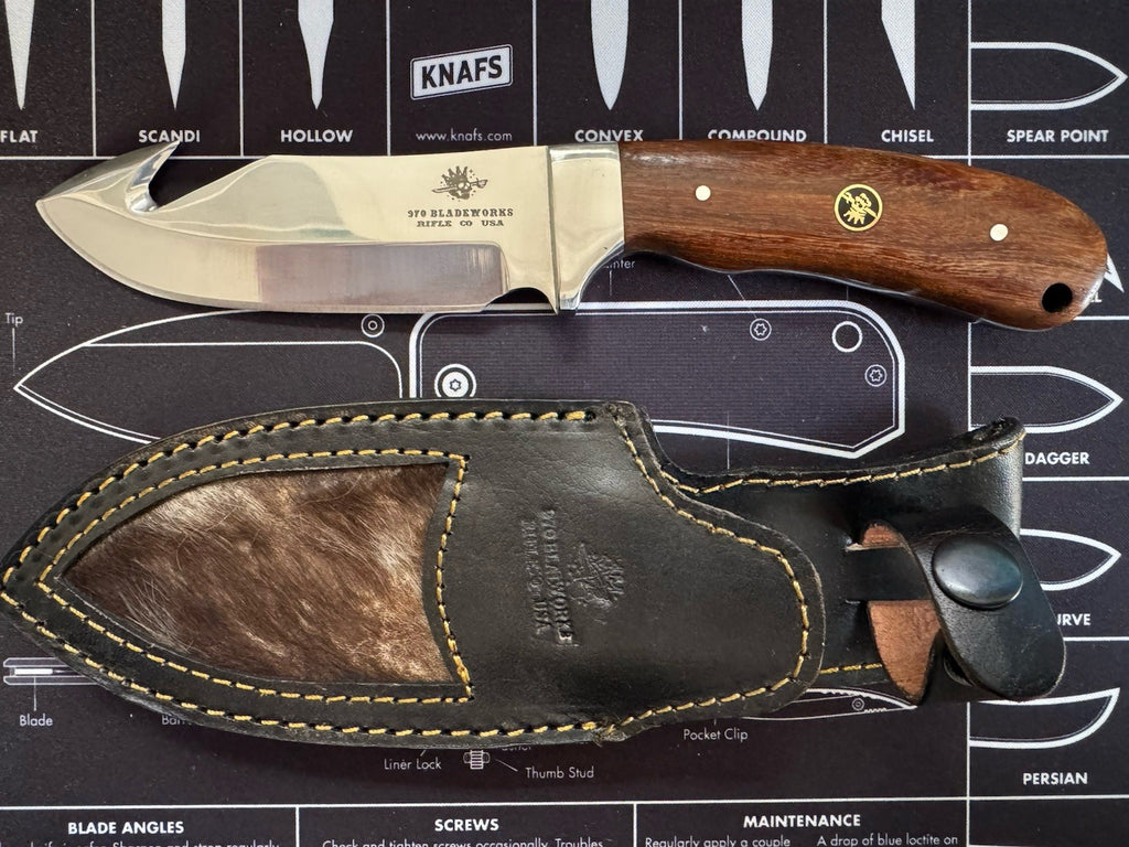 USA MADE Fixed blade - Stainless Polished Blade - Wood Handle 970 Bladeworks