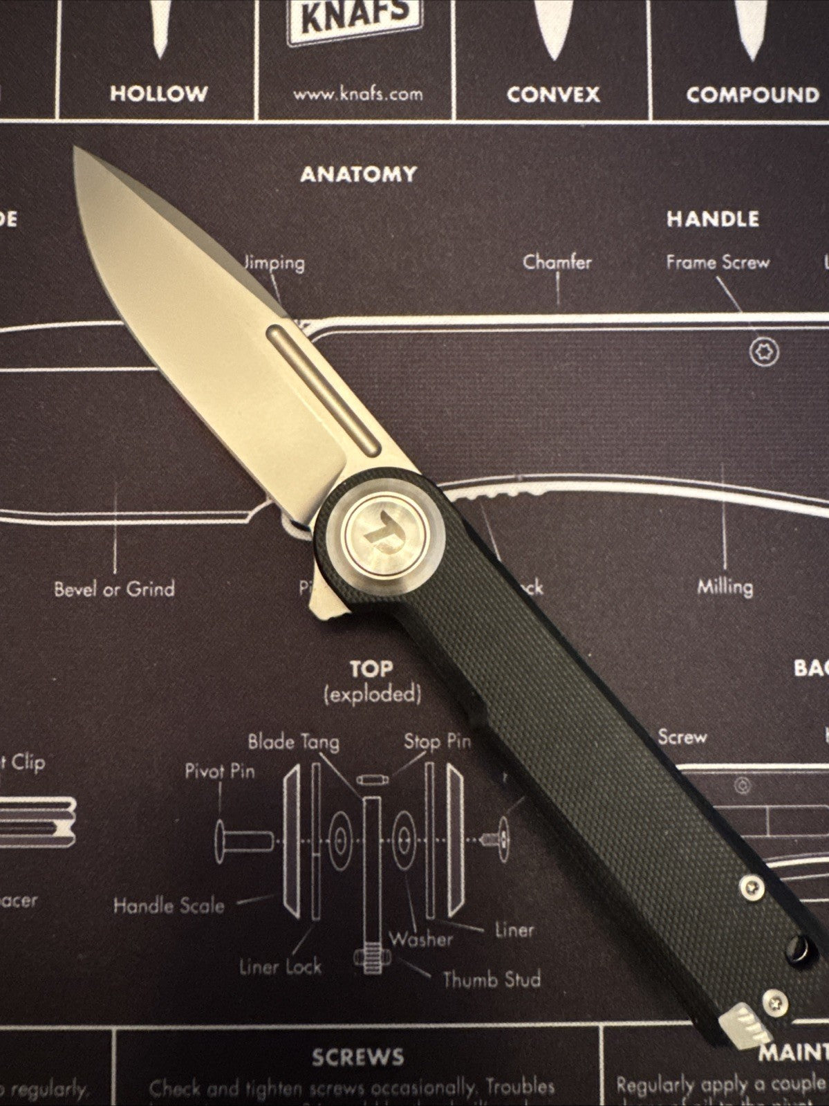 Dreamtech, Titanium Toothpick, Button Lock, Black G10 Handle, D2 Blade,D4134GB