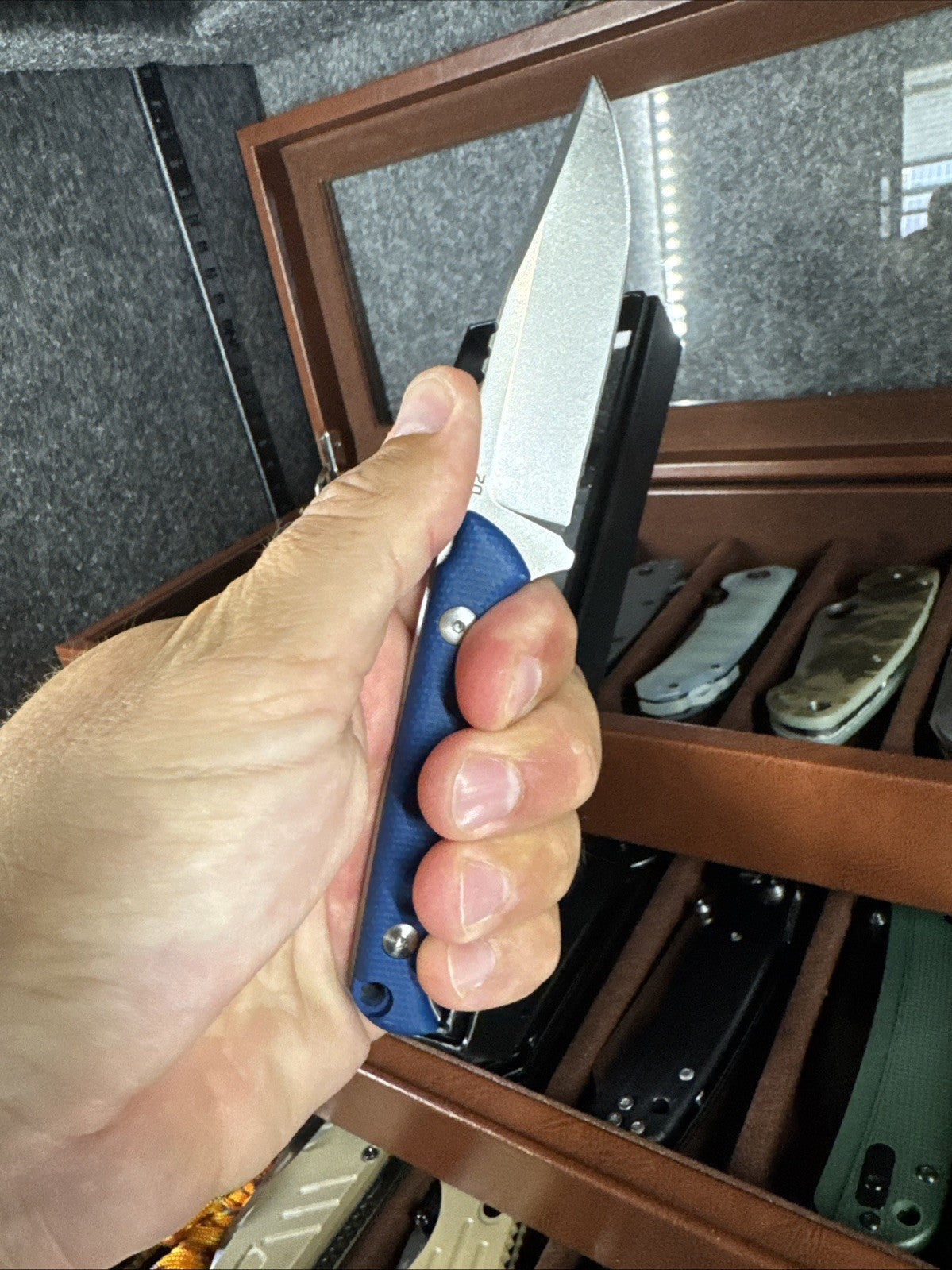 Fixes Blade Blue D2 Steel USA Fixed Blade Knife