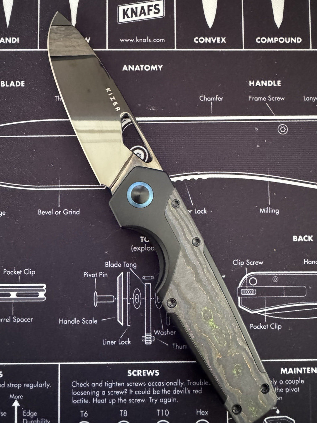 Kizer Serpentine 80s Folding Pocket Knife Elmax Blade Titanium