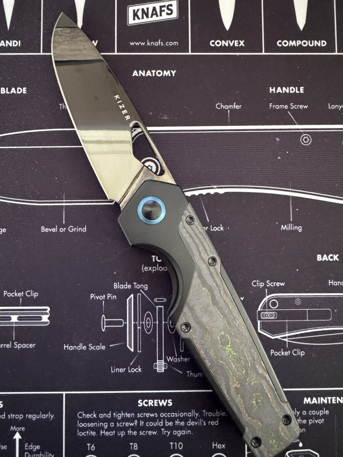 Kizer Serpentine 80s Folding Pocket Knife Elmax Blade Titanium