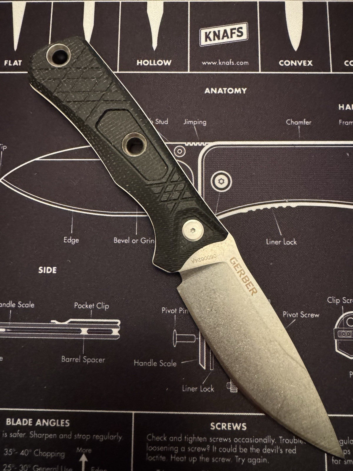 Gerber Convoy Brown Micarta Handle Full Tang Fixed Blade Hunting Knife w/ Sheath