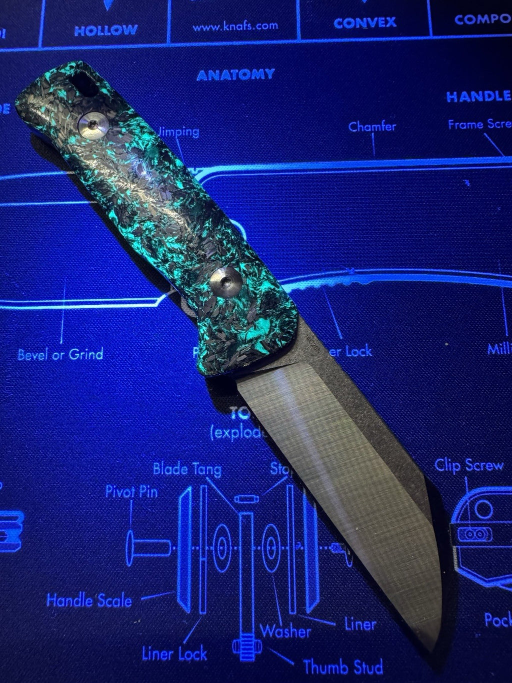QSP Knife Baby Penguin Fixed Knife 2.5" 14C28N Steel Blade Carbon Fiber Handle