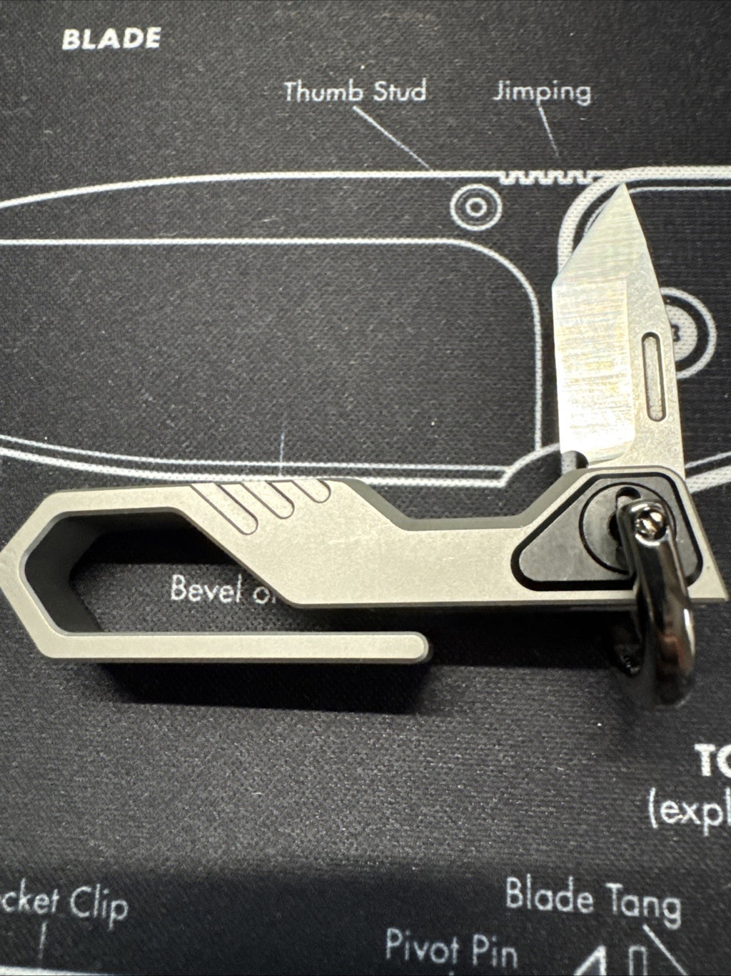 Ketuo Mini Keychain Folding Knife 1" M390 Steel Tanto Blade Titanium Handle