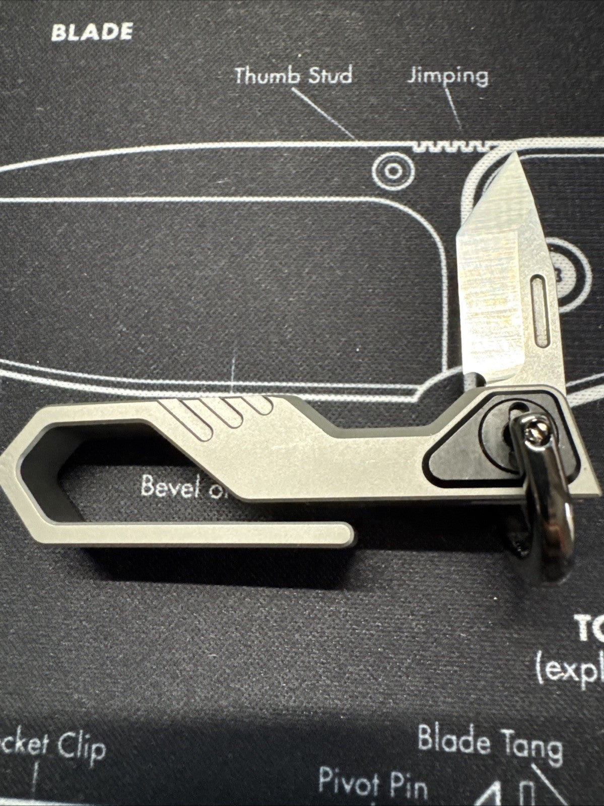 Ketuo Mini Keychain Folding Knife 1" M390 Steel Tanto Blade Titanium Handle