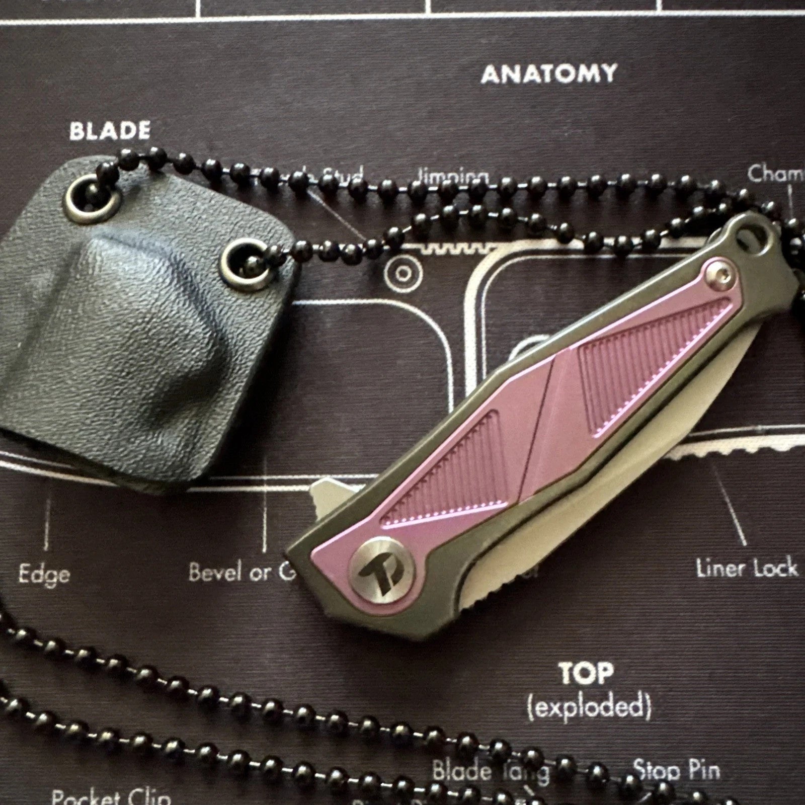 DREAMTECH Mini Folding Pocket Knife Titanium & Zirconium Handle M390 Blade Knife