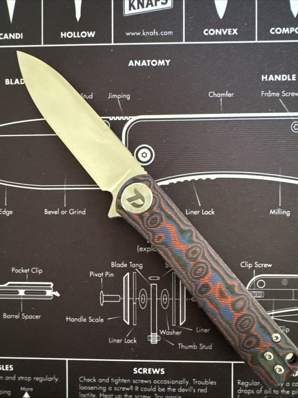 DREAMTECH Knife Folding Knife Micarta Handle D2 Blade Knife D3896