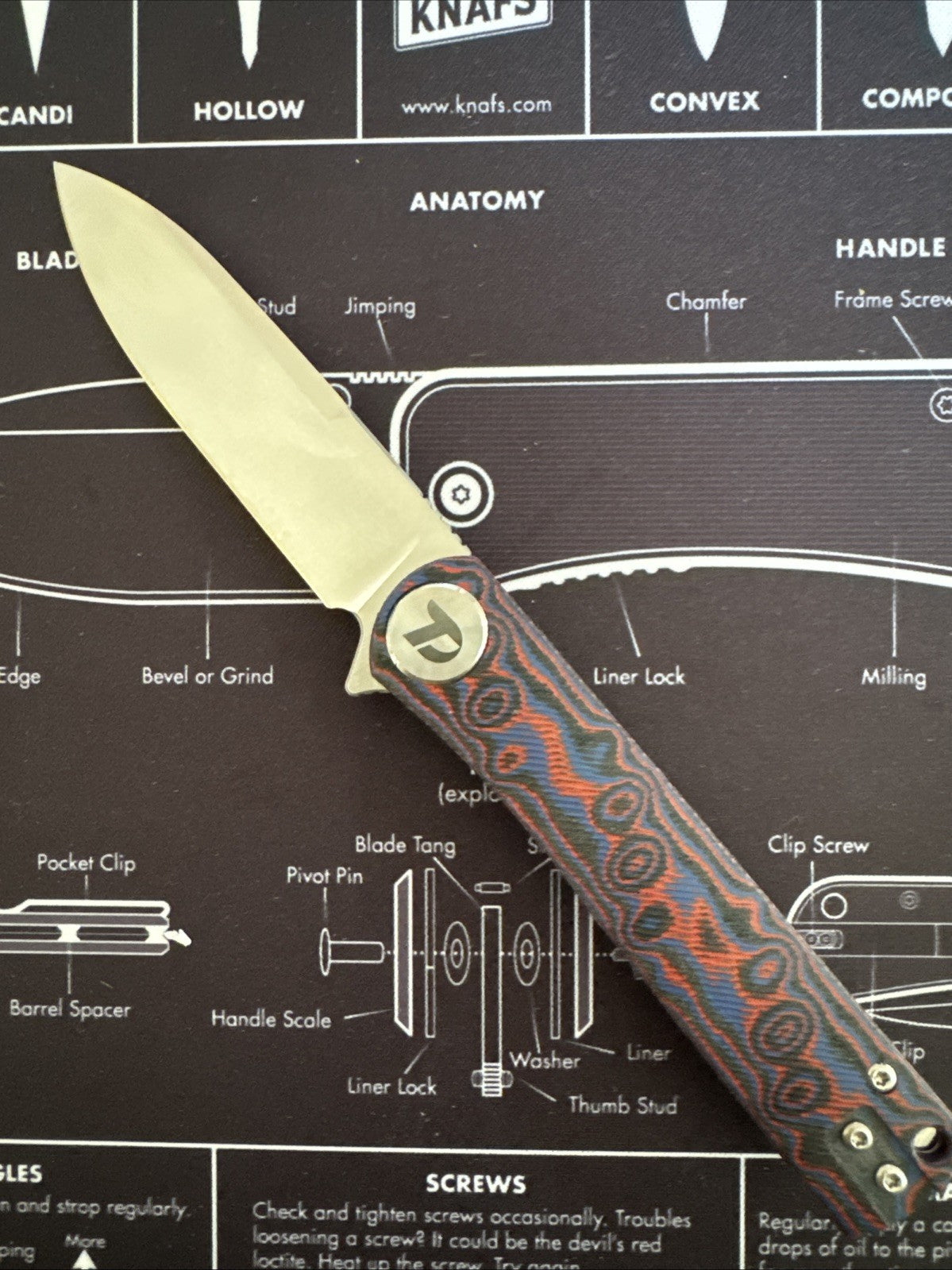 DREAMTECH Knife Folding Knife Micarta Handle D2 Blade Knife D3896