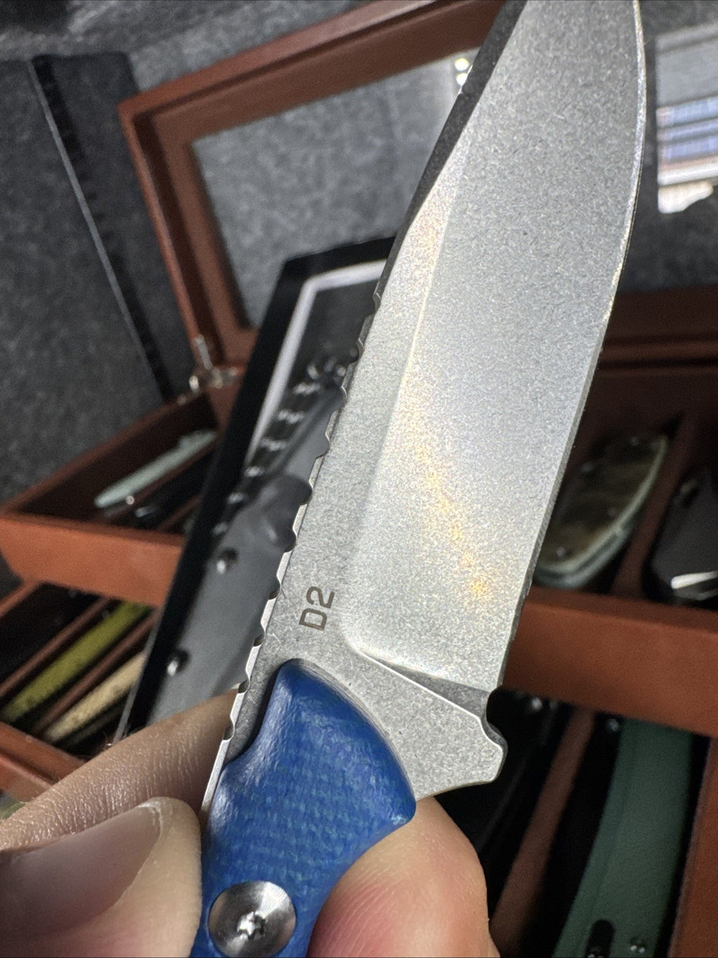 Fixes Blade Blue D2 Steel USA Fixed Blade Knife