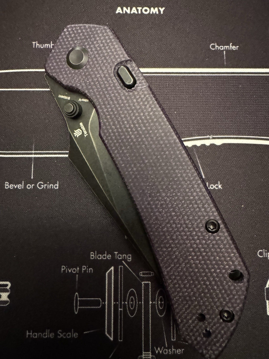 Tenable Fenrir Button Knife Purple Micarta Nitro V Blade Manual